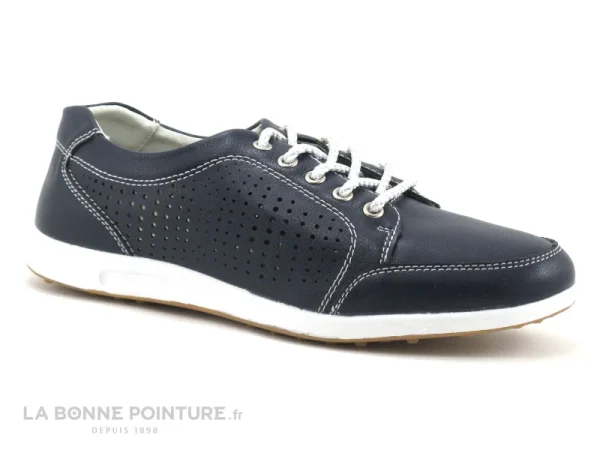 Moran’s Morans WADLEY Marine – Chaussure A Lacet Femme Cuir Bleu De super promotions disponibles 1